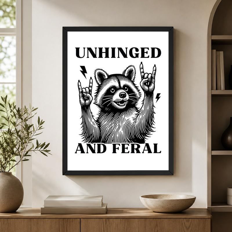 InkFlow Posters Feral Raccoon Fun Canvas Poster - Image 6