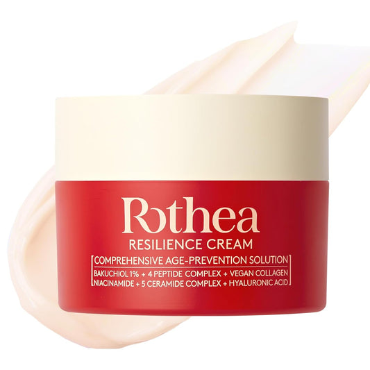 Rothea Resilience Cream, Anti-Aging with Bakuchiol 10,000ppm (Natural Retinol Alternative), Face Moisturizer, Neck Cream with Collagen, Ceramides, Peptides, Niacinamide, Korean Skin Care, 1.7 oz