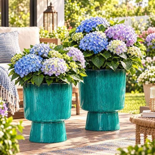 Autodaya 16.8" Faux Ceramic Planters - Image 3