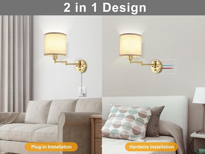 GOODATE Plug in Wall Sconces - Image 7