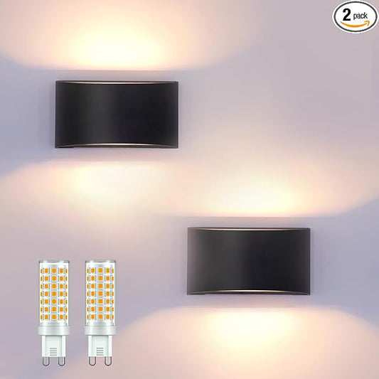KICAAO Modern LED Wall Sconce, Warm White 3000K, Hardwired Indoor Black Wall by KICAAO