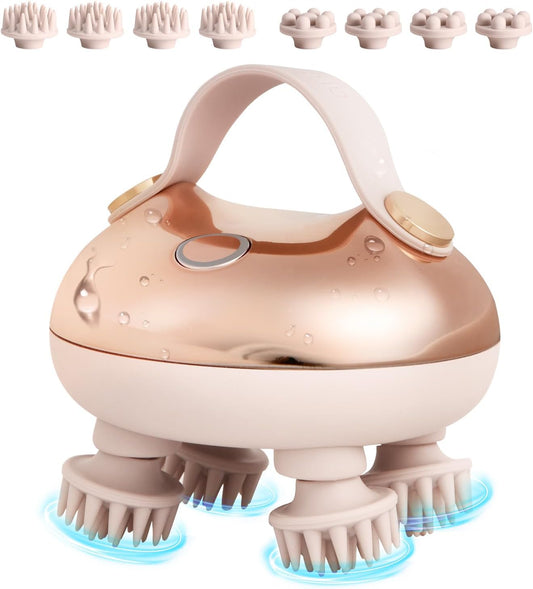 arboleaf Scalp Massager Kneading Head Massager Scalp Stress Relax Portable Rechargeable Hair Massager Shower Massage Waterproof Cat Massager Scratcher,Gift for Mom Dad