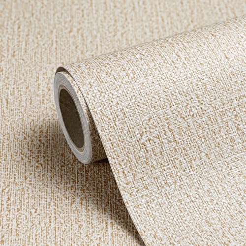 Peel and Stick Grasscloth Wallpaper Texture Khaki Beige Faux Linen Contact by Horryhaushomedecoration