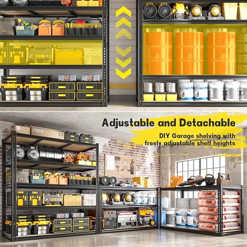 ROOMFAVE 48" W Garage Shelving Heavy Duty 2800LBS, 5 Tier - Image 6
