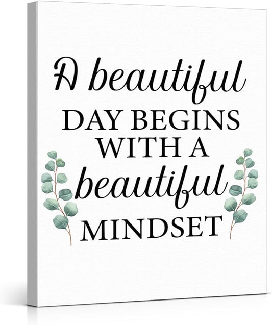 Motivational Eucalyptus Wall Art Decor, Inspirational Green Botanical Pictures by VAHATAN