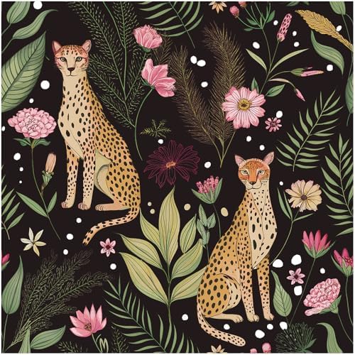 Floralplus Black Leopard Wallpaper Peel and Stick Wallpaper Removable Vintage by Floralplus