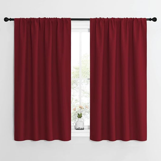 NICETOWN Christmas Burgundy Curtains Blackout Drape Panels by NICETOWN