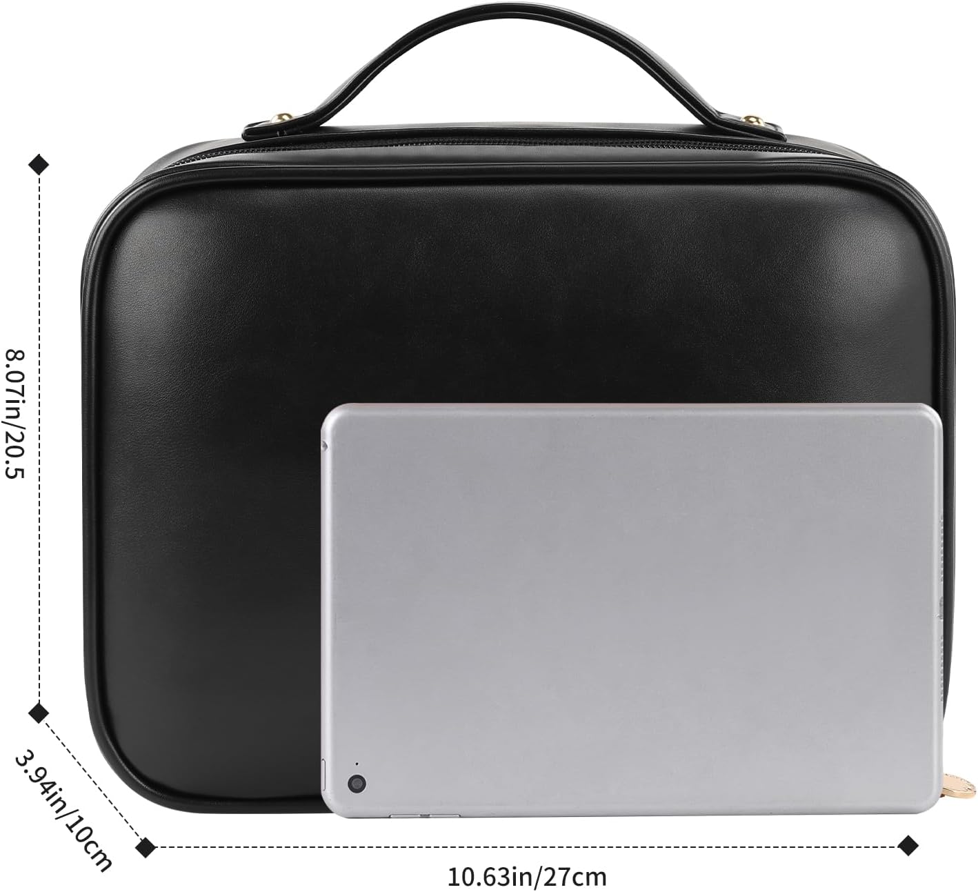 RIGHT AWAY Travel Toiletry Bag for Women, Makeup Bag& Cases, Waterproof Makeup Organizer Cosmetic Bag with Compartments,Portable Make Up Bag for Travel Size Toiletries,Skincare,Brushes Set,Black