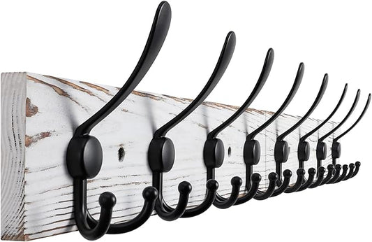 Kuhome 32.2'' Large Coat Rack Wall Mount Coat Hooks by Kuhome