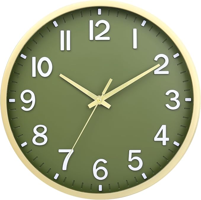Wall Clocks Battery Operated 10 inch Modern Wall Clock, Silent Non Ticking Wall by Unknown