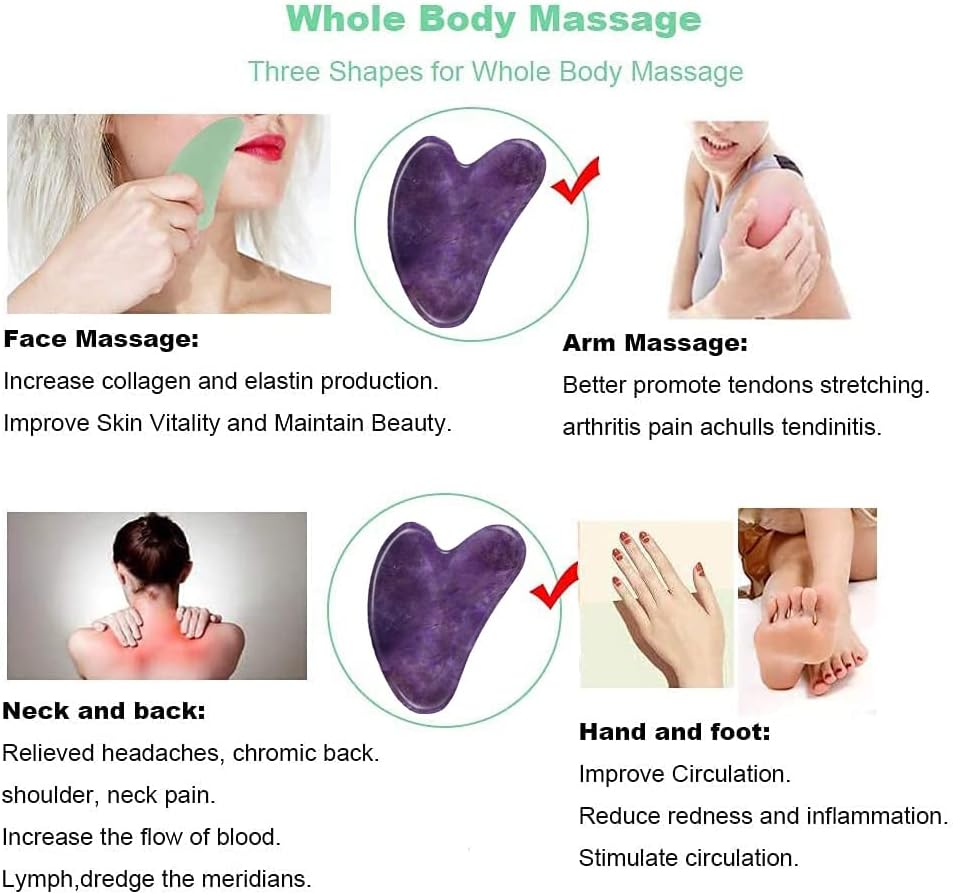 Ditind Gua Sha, Gua Sha Facial Tools, Guasha Tool for Face Tighten Skin, Gua Sha Massage Beauty Tool for Body Eyes Neck Massager with Travel Box