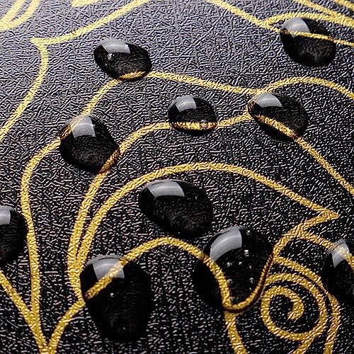 Safiyya 196"x17.3" Peel and Stick Wallpaper Black and Gold Contact Paper Floral - Image 6