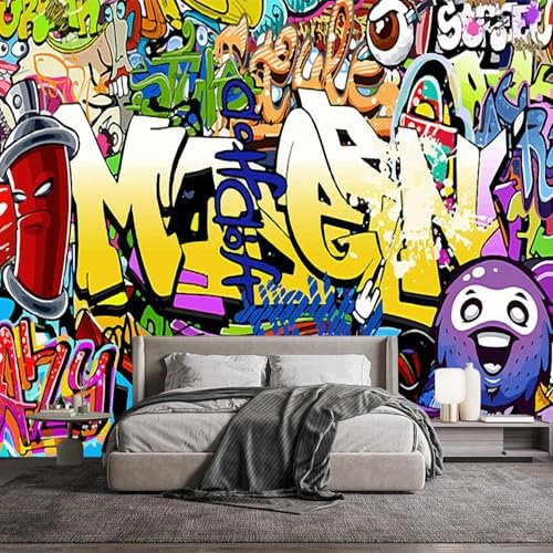 YQWDMX -Nursery Color Graffiti Abstract Letters Bedroom Wallpaper XT16 S 100" x - Image 2