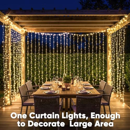 suddus 900 LED Christmas String Lights Outdoor, 9.8x29.5ft Curtain Lights Plug - Image 2