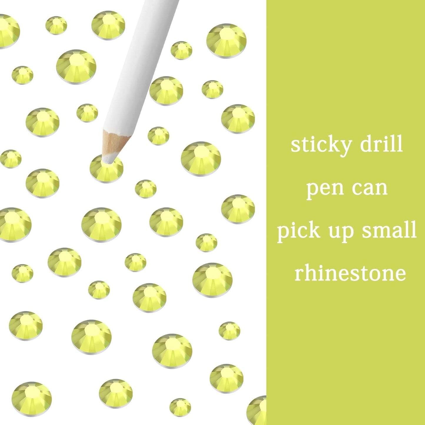 Multi Size 3mm 4mm 5mm Rhinestones Set for Nails Crafts Lemon Yellow Non Hotfix Rhinestones Nail Gems Rhinestone Round Flat Back Resin Rhinestone for Makeup Clothes Shoes Eyes Bottles Crafts