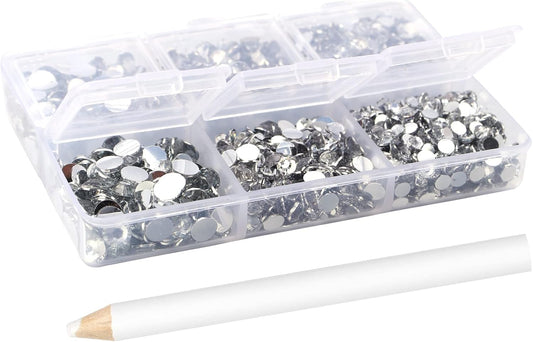 Multi Size 3mm 4mm 5mm Rhinestones Set for Nails Crafts Crystal Non Hotfix Rhinestones Nail Gems Rhinestone Round Flat Back Resin Rhinestone for Makeup Clothes Shoes Eyes Bottles Crafts