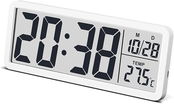 JoFomp LCD Digital Wall Clocks Battery Operated, 8.5" Modern Wall Clocks by JoFomp