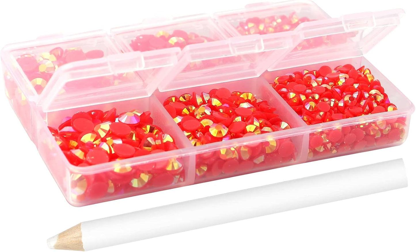 Multi Size 3mm 4mm 5mm Rhinestones Set for Nails Crafts Transparent Peach Non Hotfix Rhinestones Nail Gems Rhinestone Jelly AB&Round Flat Back Resin Rhinestone for Makeup Clothes Shoes Eyes Bottles