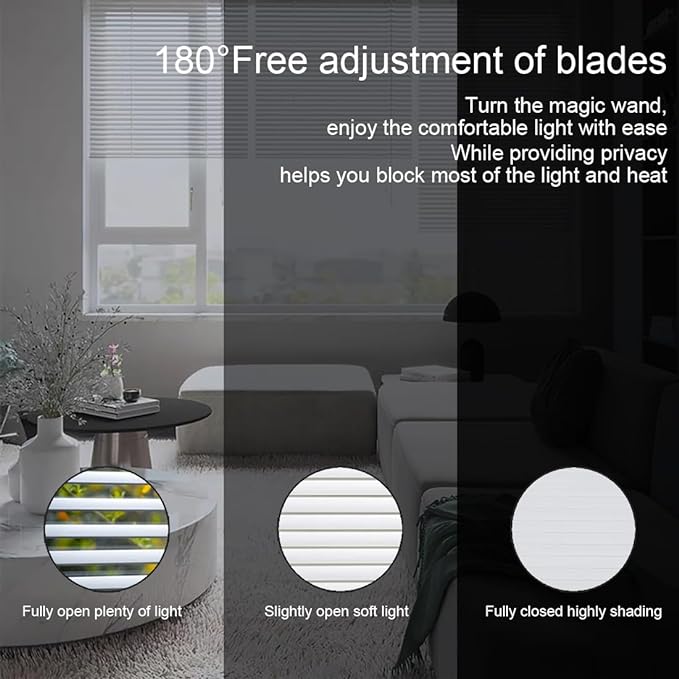 YIIBAII Mini Blinds Suitable for 24" W x 64" H Windows 1" Aluminum Horizontal - Image 2