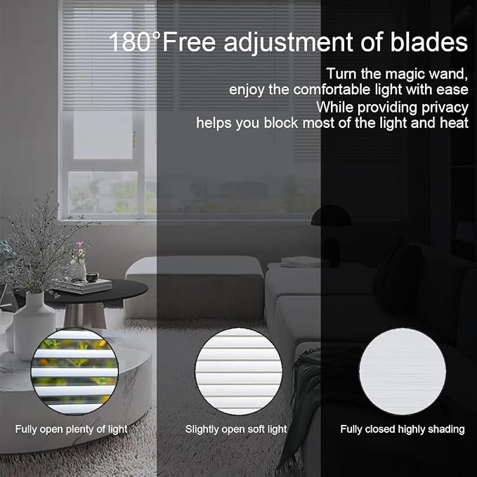 YIIBAII Mini Blinds Suitable for 44" W x 64" H Windows 1" Aluminum Horizontal - Image 2