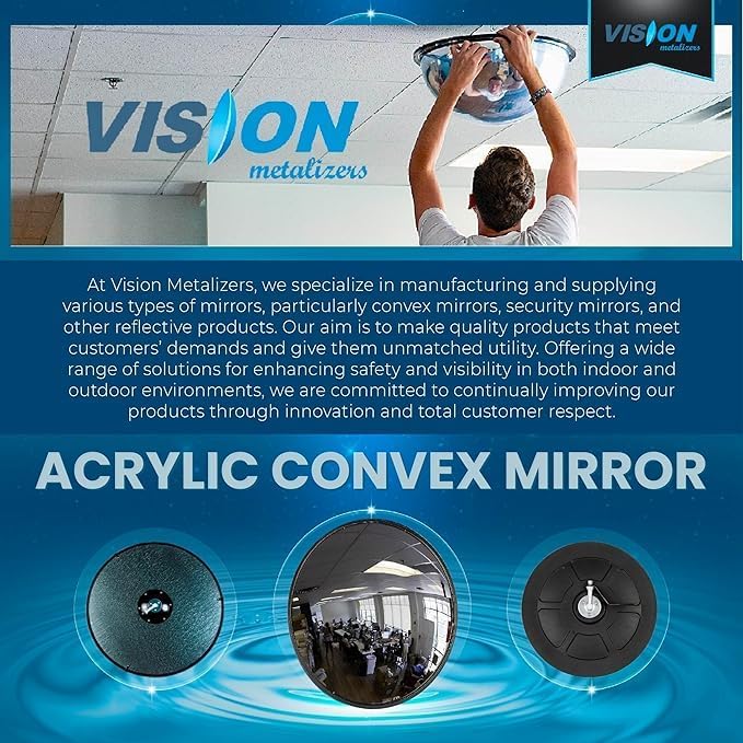 30" Outdoor Acrylic Round Convex Mirror, Security Mirror - Image 4