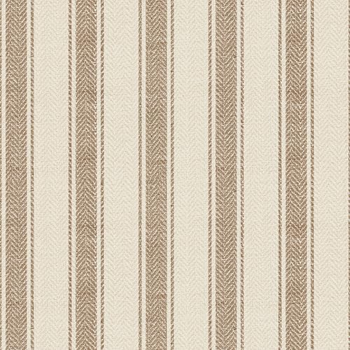 RollsRolla Neutral Beige Stripe Peel and Stick Fabric Canvas Wallpaper - Image 2