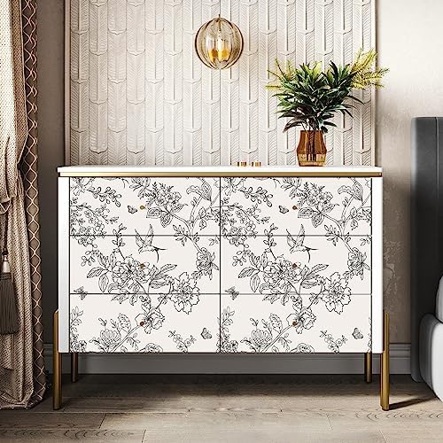 Froluya Black and White Floral Wallpaper Peel and Stick 17.7in×196.8in - Image 3