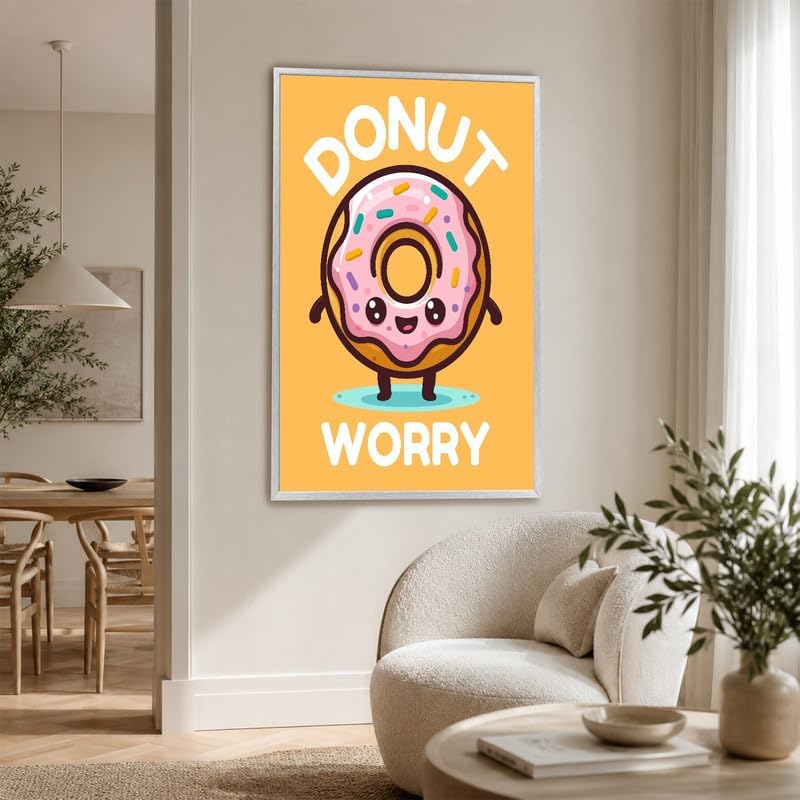 InkFlow Posters Donut Worry Canvas Poster - Image 6