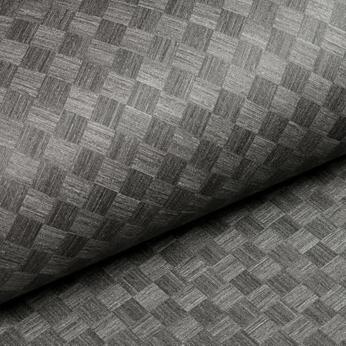 Livelynine 15.8x394 Black Wall Paper Peel and Stick Modern Living Room Accent - Image 5