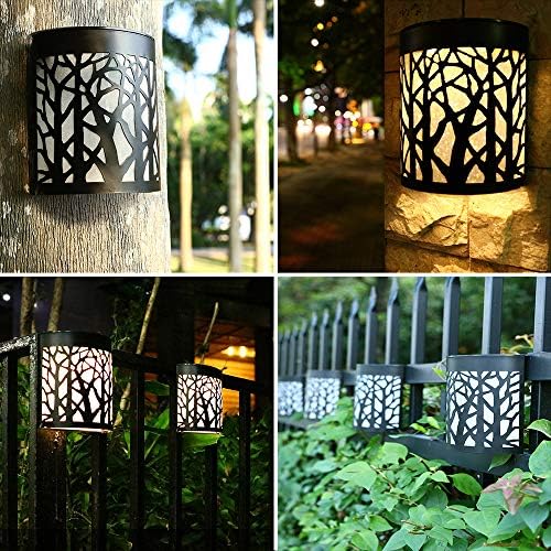 DenicMic Solar Wall Lights Outdoor Wall Sconce Fence Lights Solar Powered - Image 3