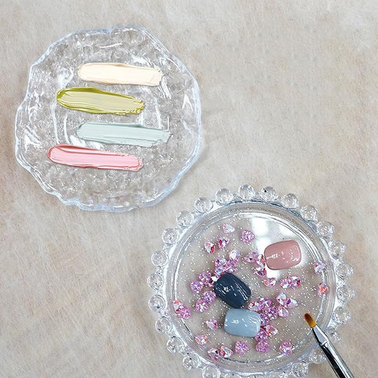 Makeup Mixing Palette Nail Polish Color Mixing Plate Acrylic Palette, Nail Art Tools Art Nail Palette, Pigment Transparent Makeup Palette for Make up Tools Makeup Palettes (Pearl-Clear)