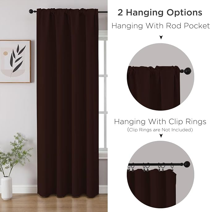 CUCRAF Blackout Curtains 96 inch Length 2 Panels Set, Rod Pocket Room Darkening - Image 3