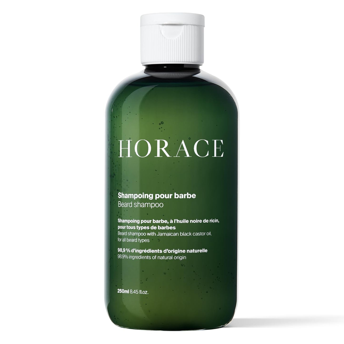 HORACE Beard Shampoo for Men - Sulphate-free Wash with Castor Oil - Gentle Beard Care for All Skin Types - Woody, Aromatic Scent, 250 ml