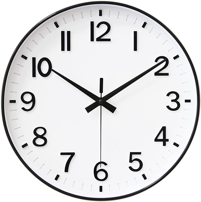 HZDHCLH White Analog Wall Clocks Battery Operated, 12 inch Silent Non Ticking by HZDHCLH