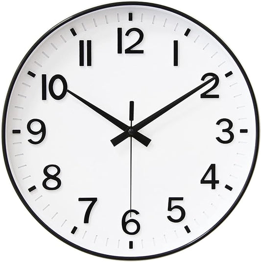 HZDHCLH White Analog Wall Clocks Battery Operated, 12 inch Silent Non Ticking by HZDHCLH
