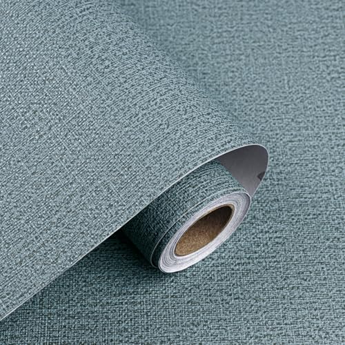 Grasscloth Peel and Stick Wallpaper Light Blue Textured Contact Paper, by Unknown