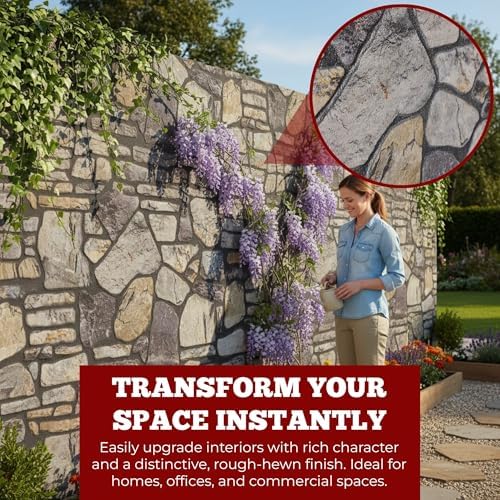K&B Panels 3D Wall Panels, Stone Effect Styrofoam Wall Panelling Kit, - Image 2