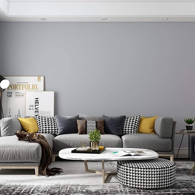 practicalWs Gray Self-Adhesive Wallpaper SelfA-dhesive Film Stick Paper Easy to - Image 5