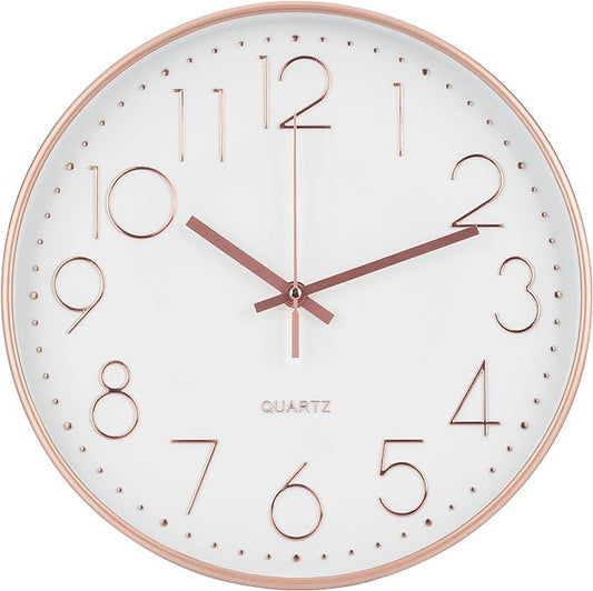 Wall Clock Non-Ticking Silent Modern Simple Style Round Decor Clock by BAKBRAND