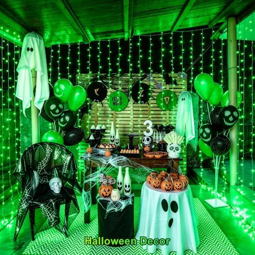 JMEXSUSS 300 LED Green Curtain Lights - Image 3