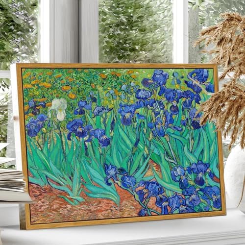 KBKBART Van Gogh Irises Framed Wall Art, Abstract Flower Canvas Wall Decor - Image 4