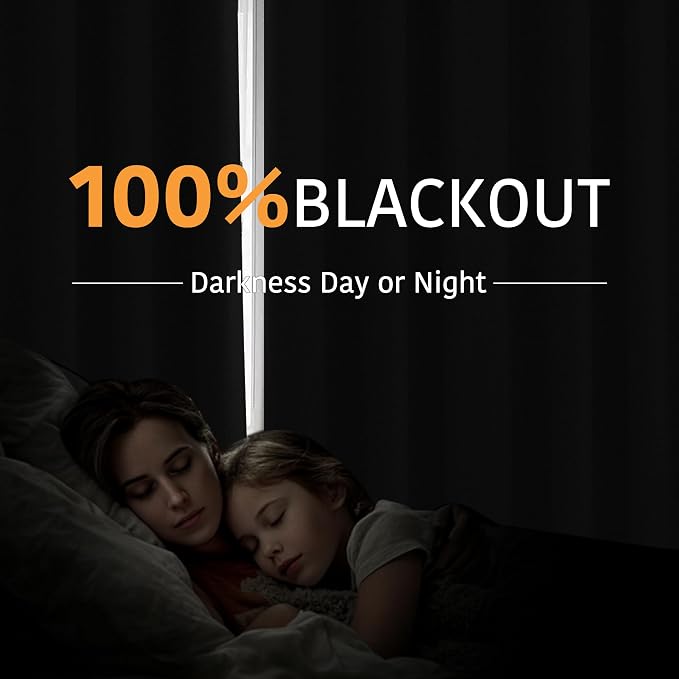 RYB HOME Grey Total Blackout Curtains - Image 3