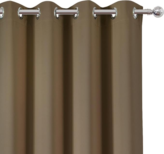 LEMOMO Brown Thermal Blackout Curtains/52 x 95 Inch/Set of 2 Panels Room - Image 6