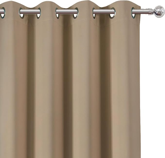 LEMOMO Blackout Curtains 66 x 95 inch/Natural Curtains Set of 2 Panels/Thermal - Image 5