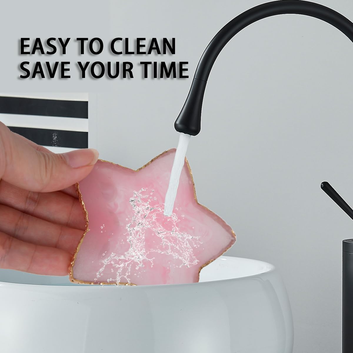 Nail Polish Palette, 2Pcs Resin Nail Art Palette, Nail Painting Mixed Color Palettes, Gold Edge Makeup Mixing Tray, Nail Supplies For Nail Techs, Nail Art Display Board(Star)