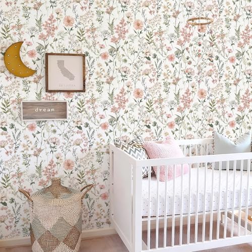 Orainege Pink Floral Peel and Stick Wallpaper Self Adhesive Wallpaper - Image 4