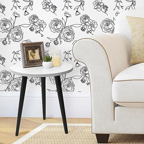 Safiyya 118"x17.3" Peel and Stick Wallpaper Black and White Contact Paper - Image 2