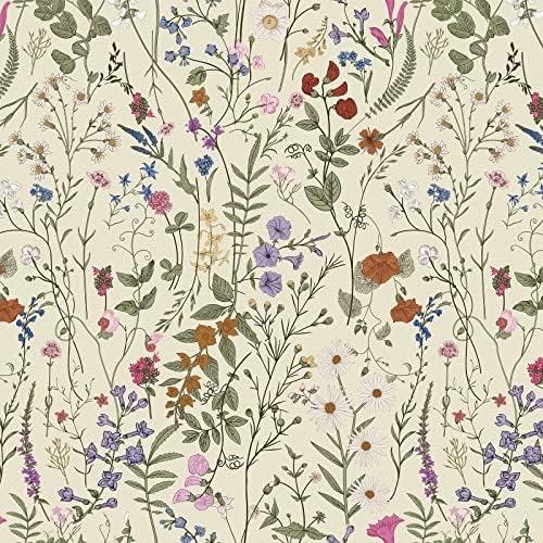 JiffDiff Wallpaper Self-Adhesive Blooming Vintage Colourful Flowers Wall Paper - Image 3