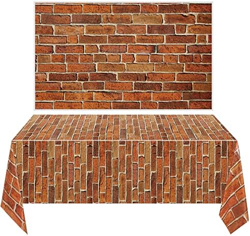 Chuangdi 2Pcs 4.5 x 9ft Brick Stone Backdrop Wallpaper Tablecloth by Chuangdi
