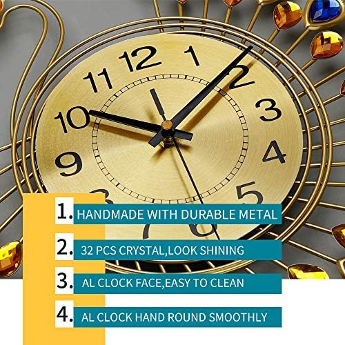 FLEBLE Large Wall Clocks for Living Room Decor Gold Decoration Wall Clock - Image 5